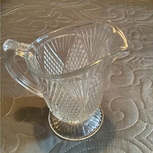 EAPG pressed glass footed creamer, 5” Tall
